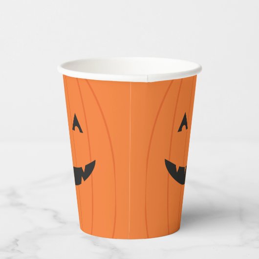 Pompoen Jack o Lantern Face Oranje Black Papieren Bekers (Rechts)