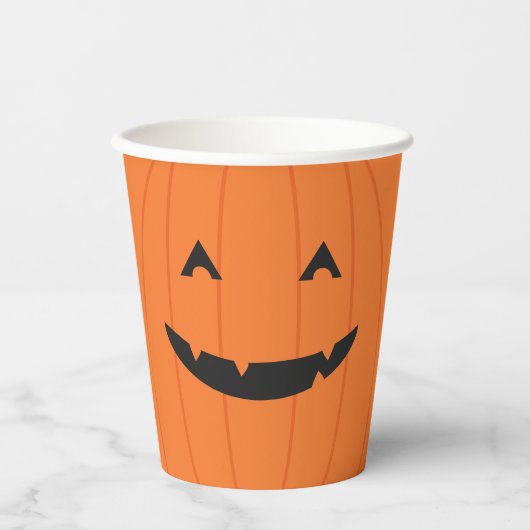Pompoen Jack o Lantern Face Oranje Black Papieren Bekers (Voorkant)
