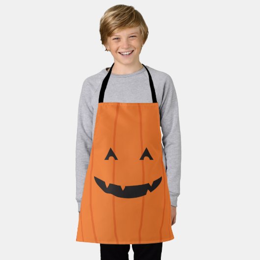 Pompoen Jack o Lantern Face Oranje Black Schort (Gedragen)