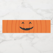 Pompoen Jack o Lantern Face Oranje Black Waterfles Etiket (Enkel label)