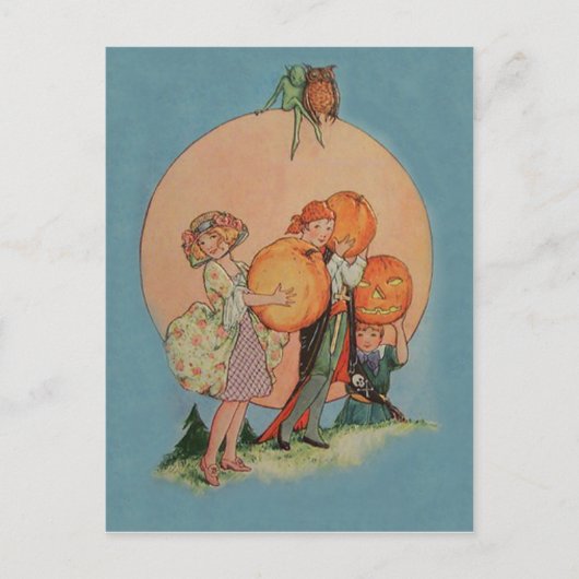 Pompoen Jack O Lantern Kobold Uil Piraat Briefkaart (Voorkant)