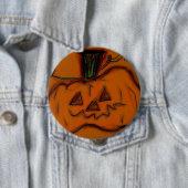 Pompoen Jack O Lantern met de Hand Getekende Kunst Ronde Button 4,0 Cm (In situ)