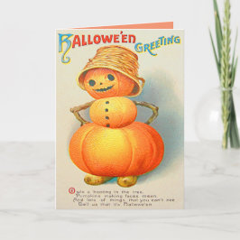 Pompoen Jack O' Lantern Sneeuwman Kaart
