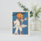 Pompoen Jack O Lantern Vogelverschrikker Kraai Briefkaart (Staand voorkant)