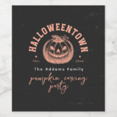 Pompoen Jack OLantern Oranje Halloween Feest Wijn Etiket (Enkel label)