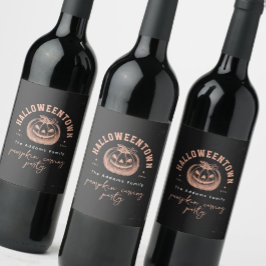 Pompoen Jack OLantern Oranje Halloween Party Wijn Etiket