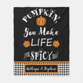 Pompoen je maakt Herfst-buffelcontrole Fleece Deken (Voorkant)