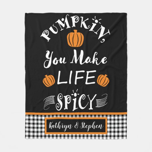 Pompoen je maakt Herfst-buffelcontrole Fleece Deken (Voorkant)