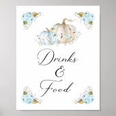 Pompoen Jongen Baby shower Drinken en Voedsel Teke Poster (Voorkant)