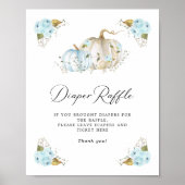 Pompoen Jongen Baby shower Luier Raffle Teken Poster (Voorkant)