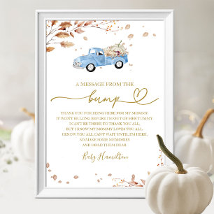 Pompoen Jongen Herfst Een Bericht Van De Bump Bord Poster