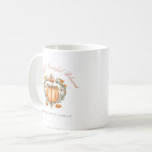 Pompoen Kam Script Dankbaar Gezegend Koffiemok (Voorkant links)