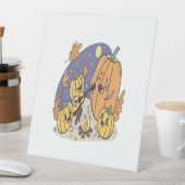 pompoen kampvuur serenade reclamebord met voetstuk (Insitu)