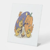 pompoen kampvuur serenade reclamebord met voetstuk (Voorkant)