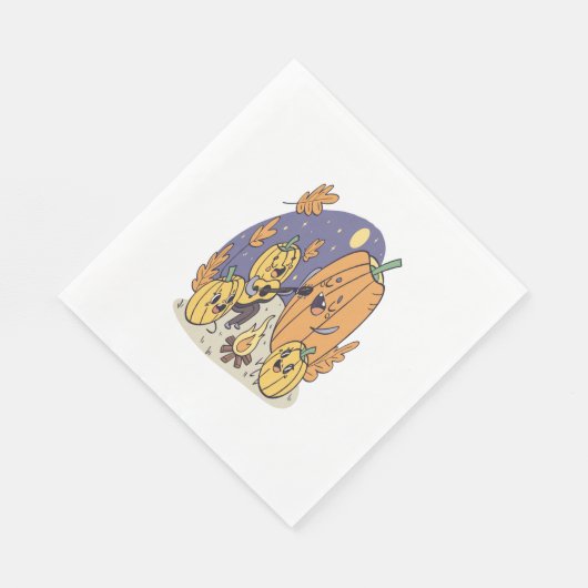 pompoen kampvuur serenade servet (Hoek)