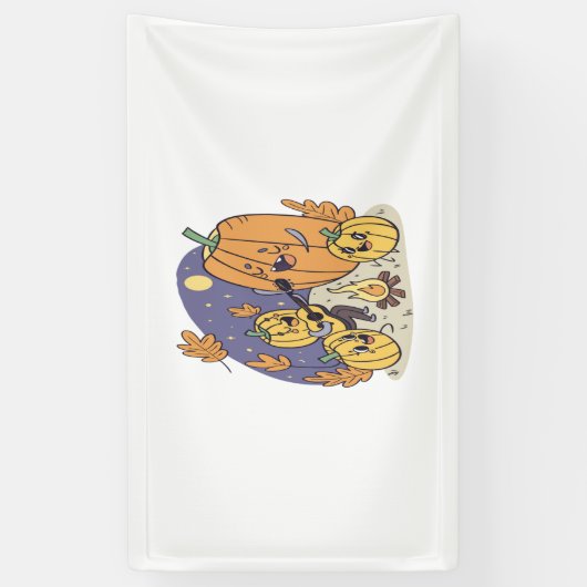 pompoen kampvuur serenade spandoek (Verticaal)