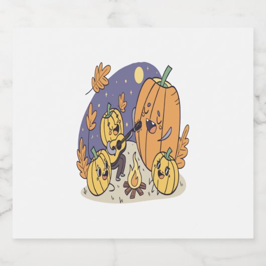 pompoen kampvuur serenade sparkling wijnetiket (Enkel label)