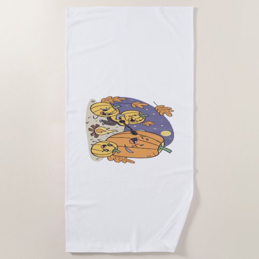 pompoen kampvuur serenade strandlaken (Voorkant)