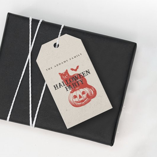 pompoen kat bat Oranje rode Halloween Party Cadeaulabel