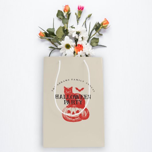 pompoen kat bat Oranje rode Halloween Party Medium Cadeauzakje