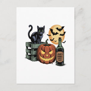 Pompoen Kat Bier Halloween Briefkaart