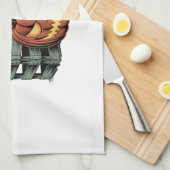 Pompoen Kat Bier Halloween Theedoek (Quarter Fold)
