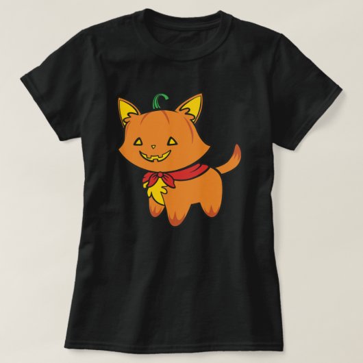 Pompoen Kat T-shirt (Design voorkant)