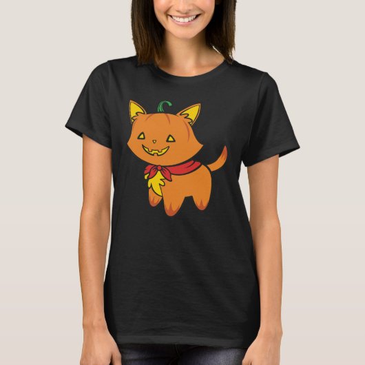 Pompoen Kat T-shirt (Voorkant)