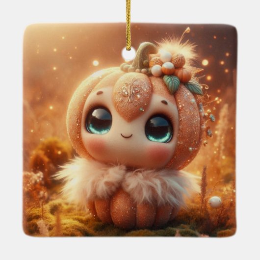 pompoen keramisch ornament (Achterkant)