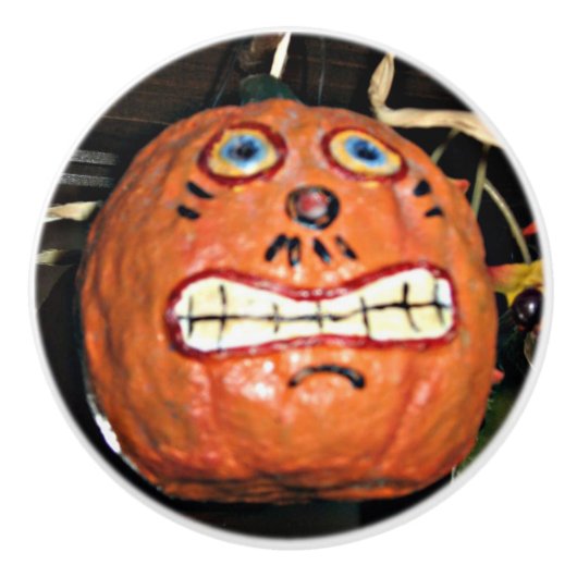 Pompoen Keramische Knop (Voorkant)