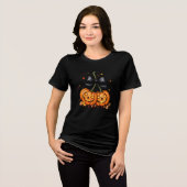 Pompoen Kersen Herfst Halloween Tri-Blend Shirt (Voorkant volledig)