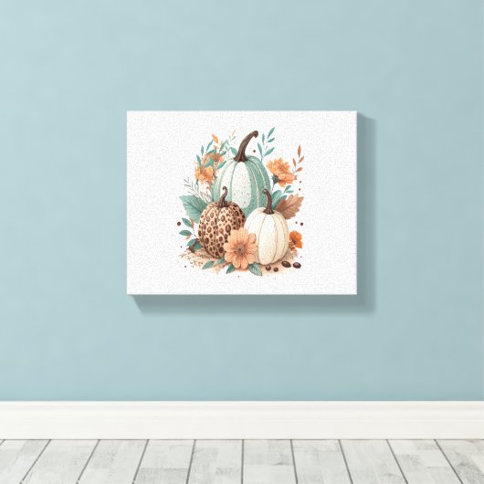 Pompoen Kinder Halloween Canvas Afdruk (Insitu (Houten vloer))