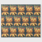  pompoen, kinderen en zwarte katten cadeaupapier (Vlak)