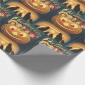  pompoen, kinderen en zwarte katten cadeaupapier (Hoek)