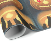  pompoen, kinderen en zwarte katten cadeaupapier (Rol Hoek)