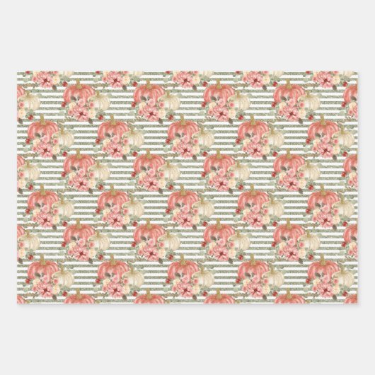 pompoen kinderen verjaardag baby meisje douche cad inpakpapier vel (Voorkant)