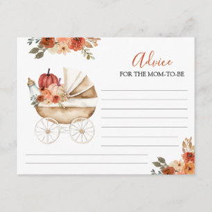 Pompoen Kinderwagen Bloem Baby Shower Advies Voor Informatiekaartje