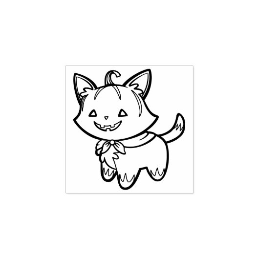 Pompoen Kitty Kat Rubber Stamp Rubberstempel (Afrduk)