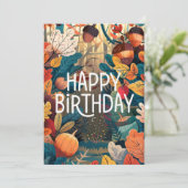 Pompoen Kleine Gezellige Herfst Herfst Gelukkige V Kaart (Staand voorkant)