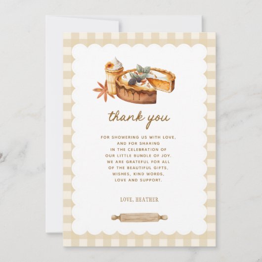 Pompoen Kleine Moppie Baby Shower Bedankkaart (Voorkant)