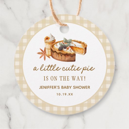 Pompoen Kleine Moppie Is Op Weg Baby Shower Bedankjes Labels (Achterkant)