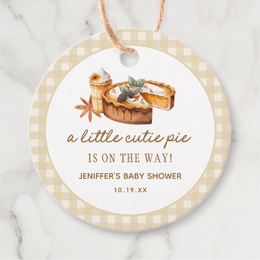 Pompoen Kleine Moppie Is Op Weg Baby Shower Bedankjes Labels (Voorkant)