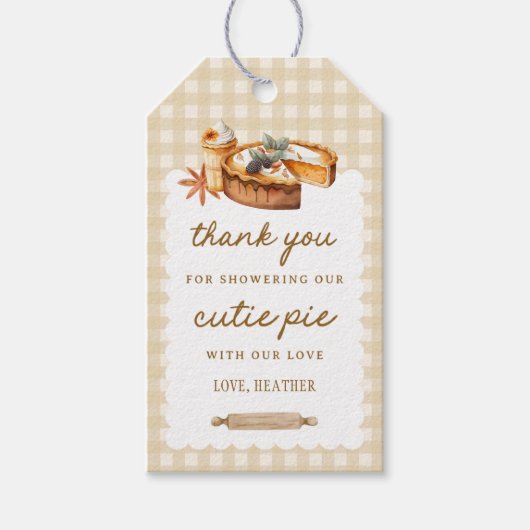 Pompoen Kleine Moppie Is Op Weg Baby Shower Cadeaulabel (Voorkant)