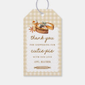 Pompoen Kleine Moppie Is Op Weg Baby Shower Cadeaulabel (Achterkant)