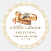 Pompoen Kleine Moppie Is Op Weg Baby Shower Ronde Sticker (Voorkant)