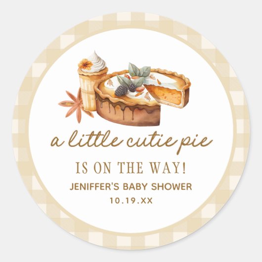 Pompoen Kleine Moppie Is Op Weg Baby Shower Ronde Sticker (Voorkant)