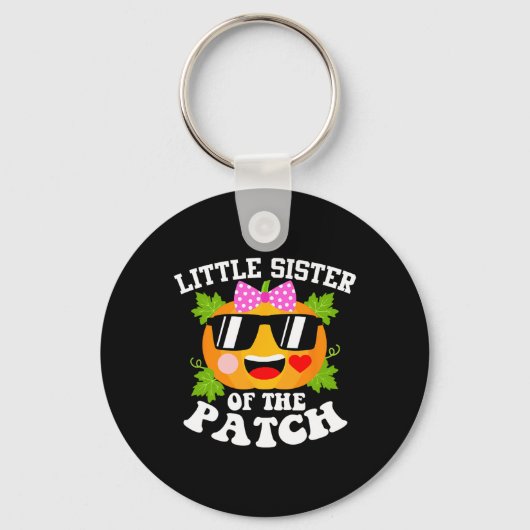 Pompoen kleine zusje van de patch leuk Halloween Sleutelhanger (Voorkant)