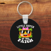 Pompoen kleine zusje van de patch leuk Halloween Sleutelhanger (Voorkant)