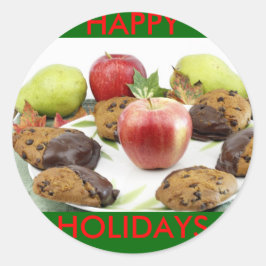 Pompoen koekjes herfstscène ronde sticker