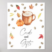 Pompoen Koffie Bruiloftsfeest Kaarten en Cadeaus Poster (Voorkant)